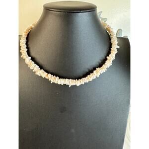 Rose quartz chip necklace. 17”